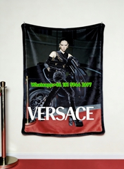 Versace Black Gold Velvet Red Carpet Print Flannel Throw Blanket Luxury Versace Fashion Soft Fleece Blanket IMG_1710
